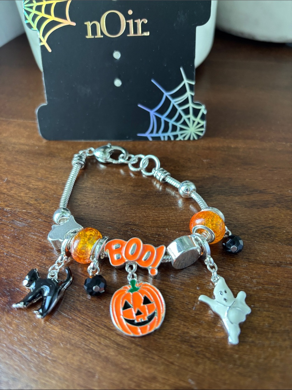 Noir Halloween Charms,Boo,Ghost,Pumpkin, cat,trick or treat,metal,fall